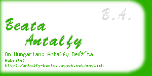 beata antalfy business card